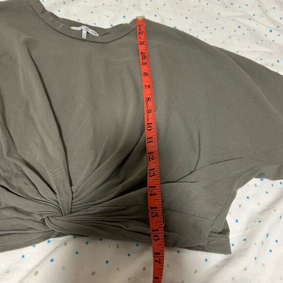 OAK + FORT Long Sleeve Crop Top - Green Wrap Knot - Picture 5 of 10